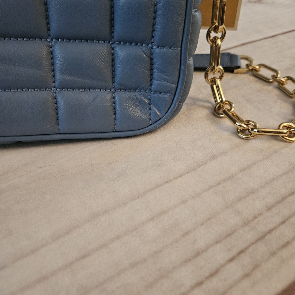 Michael KorsTribeca Large Convertible Chain Shoulder Bag French blue New - Picture 5 of 11